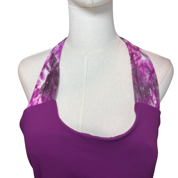 Athleta Purple Halter Back Dress Size L | Active Travel Summer Dress with Pocket - Picture 2 of 10